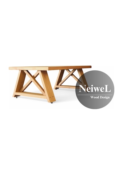 Neiwel Miar Doğal Ahşap Sehpa-70-100 Açık Ceviz