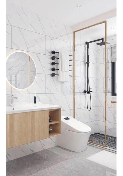 Ukab Dekor Kendinden Yapışkanlı Esnek Köpük Beyaz Pvc Mermer Panel 60x30 Cm Banyo Wc Mutfak Beyaz 30 X 60 Çok Renkli