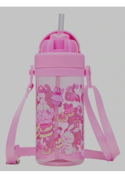 Out & About Teeny Tiny -tavşan Desenli Kreş Boy Suluk 400ml Pembe