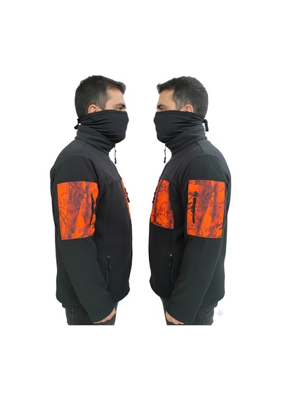 Mysia Outdoor Siyah Orman Desen Soft Shell Taktik Polar Mont Avcı 7 Cep Çok Renkli