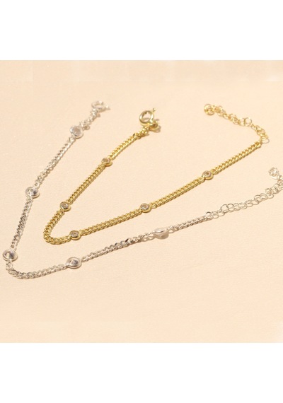 Beş Taşlı Bileklik 718512 Gold Gümüş