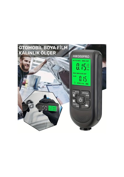 Hw-300pro Oto Boya Kalınlık Ölçer Fe Nfe 2000µm + 2 Fonksiyonlu Bardak Tutucu Hediyeli Lisinya 0 - 25.5 CM