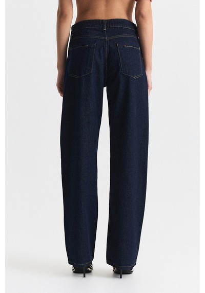 Antioch Yüksek Bel Straight Fit Jean Lacivert