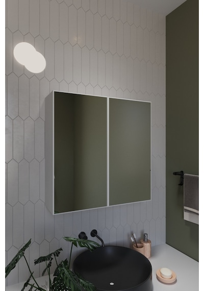 2 Aynalı Banyo Dolabı İki Kapaklı Lavabo Üstü Banyo Dolabı Beyaz