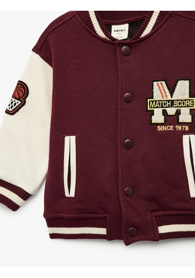 Koton Uzun Kollu Cepli Renk Kontrastlı Baskılı Oversize Kolej Yaka Bomber Ceket Bordo 6smb20003tk Bordo Koton Uzun Kollu Cepli Renk Kontrastlı Baskılı Oversize Kolej Yaka Bomber Ceket Bordo 6smb20003tk Bordo