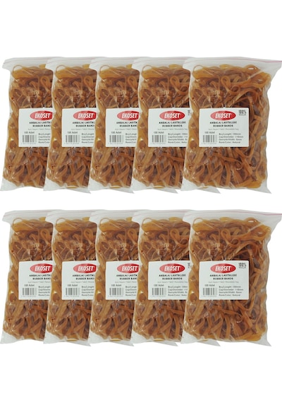 Ekoset 180X5Mm Geniş Kauçuk Paket Ambalaj Kasa Lastiği 1.000 Adet