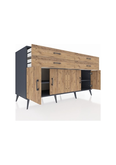 Kronos Konsol 2 Raflı 4 Çekmeceli 8 Kapaklı 176x59x99 Antrasit-ça Antrasit-çam Kronos Konsol 2 Raflı 4 Çekmeceli 8 Kapaklı 176x59x99 Antrasit-ça Antrasit-çam