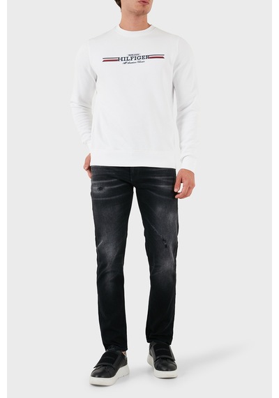Tommy Hilfiger Erkek Sweat Mw0mw35530 Ybr Beyaz BEYAZ Beyaz