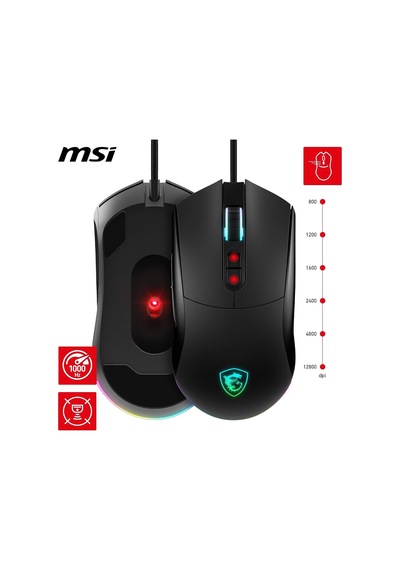 Forge Gm320 Oyuncu Mouse, 12800 Dpı Optik Sensör, Rgb Led, 7 Düğme, Usb 2.0, Siyah, 1.5m Kablo