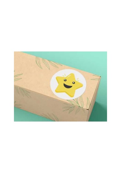 Yıldız Gülücük Etiketi Yuvarlak Mat Çıkartma Cute Round Sticker 3 Cm 95 Adet Çok Renkli