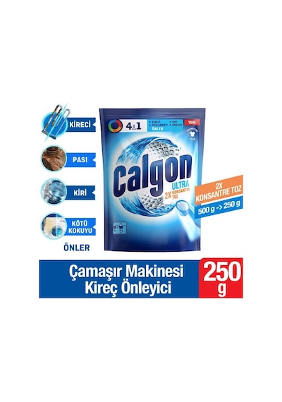 Calgon Power Kir, Pas, Kireç Ve Koku Önleyici 4'ü 1 Arada Ultra Konsantre Toz 250 G