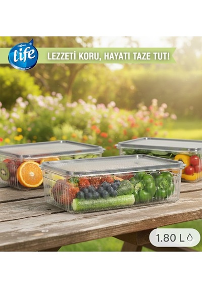Life Sızdırmaz Saklama Kabı 1.80 12'li Paket Asorti