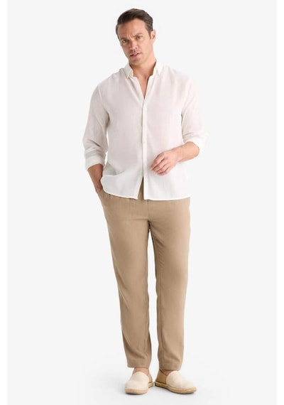 Defacto Relax Fit Kısa Paça Keten Görünümlü Pantolon E4790ax25aubn295 Kahve