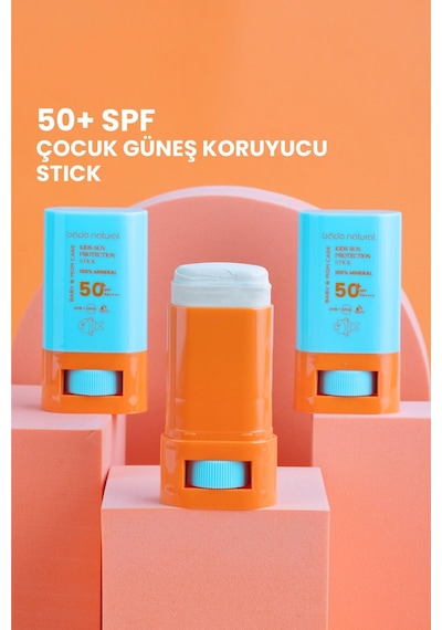 Bade Natural Doğal ve Mineral Filtreli 16 gr 50 Faktör Çocuk Stick Güneş Kremi