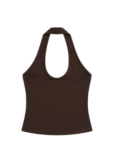 Vadon 1010 Kadın Bürümcük Dokulu Halter Yaka Crop Atlet Bol Paça Pantolon Takım Kahverengi Vadon 1010 Kadın Bürümcük Dokulu Halter Yaka Crop Atlet Bol Paça Pantolon Takım Kahverengi
