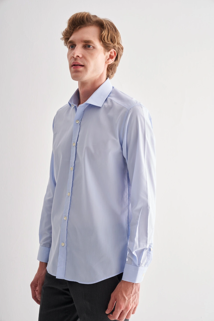 İmza Açık Mavi Yarım İtalyan Yaka Uzun Kol Easy To Iron Slim Fit Pamuklu Gömlek 1004255301 Açık Mavi İmza Açık Mavi Yarım İtalyan Yaka Uzun Kol Easy To Iron Slim Fit Pamuklu Gömlek 1004255301 Açık Mavi