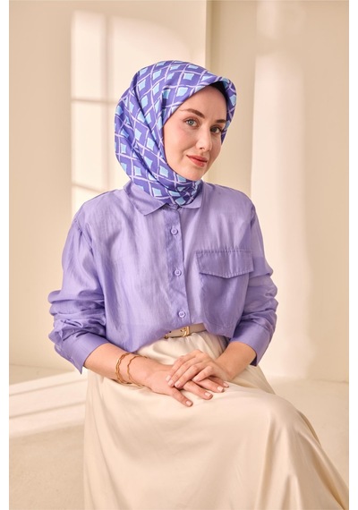 Silk Home Twill İpek Eşarp 11474 - 90 X 90 / Mor,mavi,lila-10 Mor,mavi,lila-10