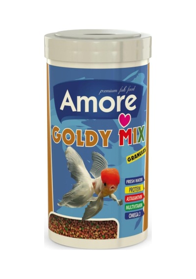Amore Goldy Mix Granules 250 Ml Güçlü Zindeliklı Renkler Japon Balık Yemi