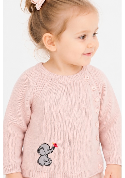 Kız Bebek Fil Detaylı Kazak 23115 Pembe