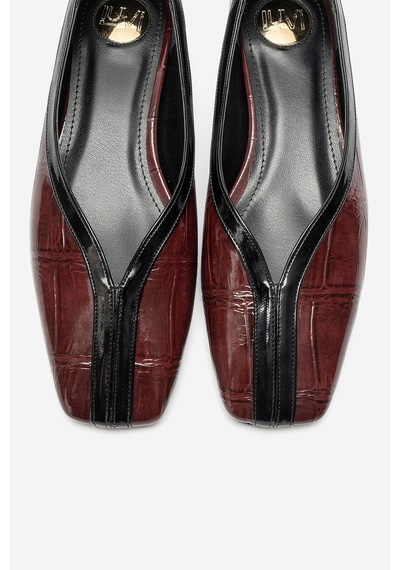 Luvi Shoes Helene Bordo Baskı Kadın Babet Ayakkabı