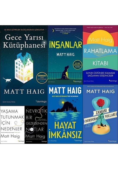 Geceyarısı Kütüphanesi-İnsanlar-Hayat-İmkansız-Rahatlama-Durdurma- Notlar-Nedenler 7 Kitap Set