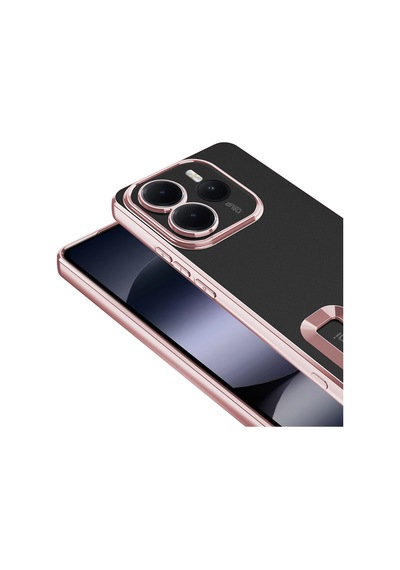 Xiaomi Redmi Note 14 5g Kılıf Kamera Korumalı Logo Gösteren Zore Omega Kapak Gold