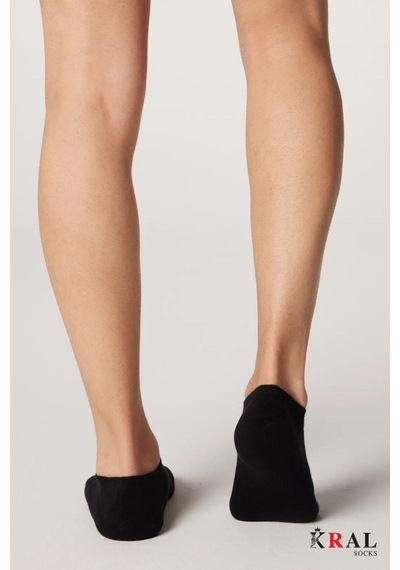 Kral Socks Unisex Düz Desen 3 Çift Pamuklu Çorap Siyah