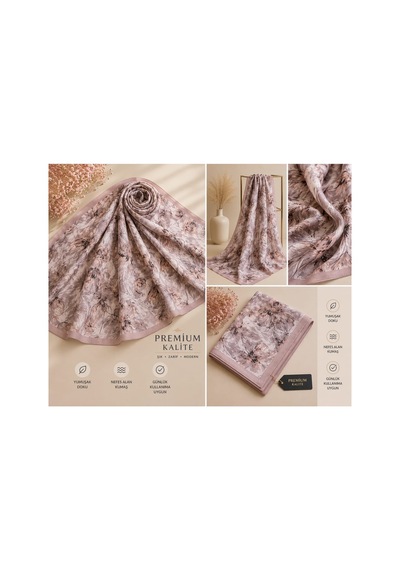 Genel Markalar Vintage Desenli Şal Pembe- Gülkurusu - 921462341 Pembe- Gülkurusu