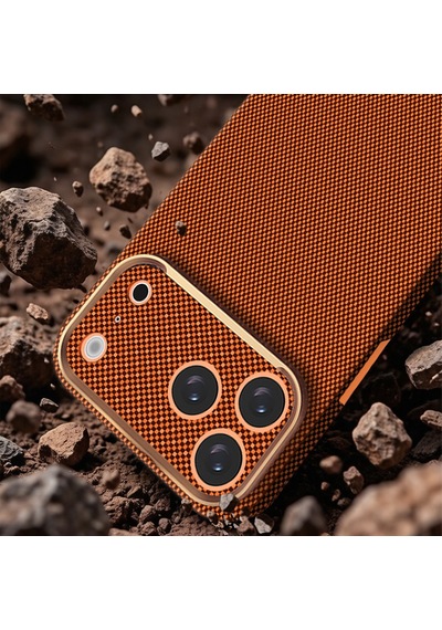 İphone 18 Pro Max Uyumlu Kılıf M-safe Şarj Özellikli Zore Paris Zerre Sert Pc Kapak Turuncu