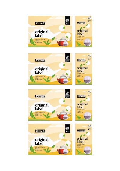 4 Lü Demlik Poşet Siyah Çay Seti - 48 Adet X 4 Kutu Yumuşak İçim Süzen Poşet Çay Stok Paketi