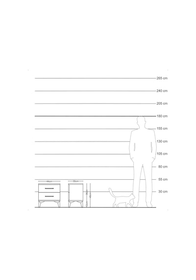 Arges Komodin 2 Çekmeceli 44x30x48 Çam-çam Çam