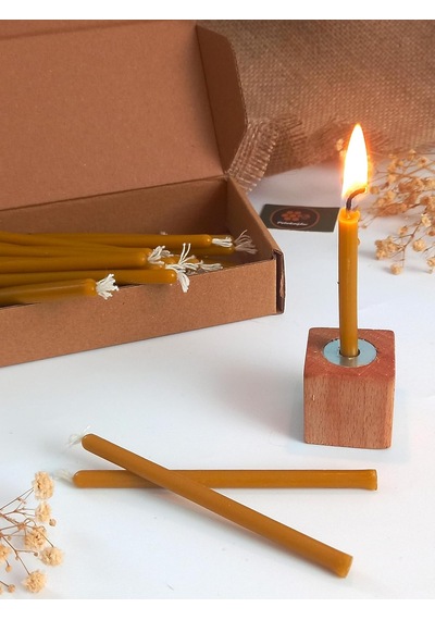 Petekoğlu Balmumu Mum 12 Adet Meditasyon Yoga Mumu Mumluk İle Birlikte 25 Dakika Yanma Süresi Diğer