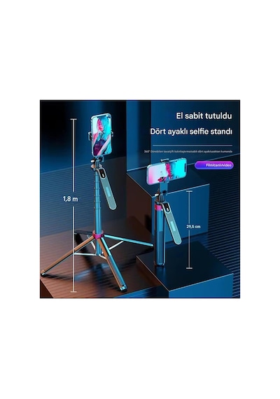 Q185 Akıllı Yüz Takip Özellikli Kameralı Kumandalı Canlı Yayın Selfi Çubuğu Gimbal Tripod 1.8m Otomatik Dönme Tripod Aı İzleme Çekim Q185 Akıllı Yüz Takip Özellikli Kameralı Kumandalı Canlı Yayın Selfi Çubuğu Gimbal Tripod 1.8m Otomatik Dönme Tripod Aı İzleme Çekim