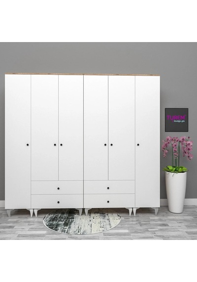 6 Kapılı Gardrop Suntalam Sis Gri