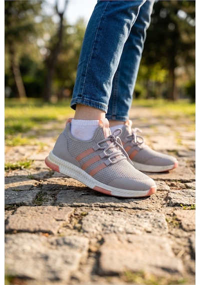 Spor Ayakkabı Bağcıklı Gri