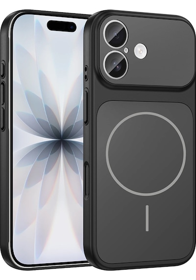 Apple Uyumlu iPhone 17 Kılıf Şarj Özellikli Kamera Lensli 1.8mm İnce Sert Formen Kapak Siyah