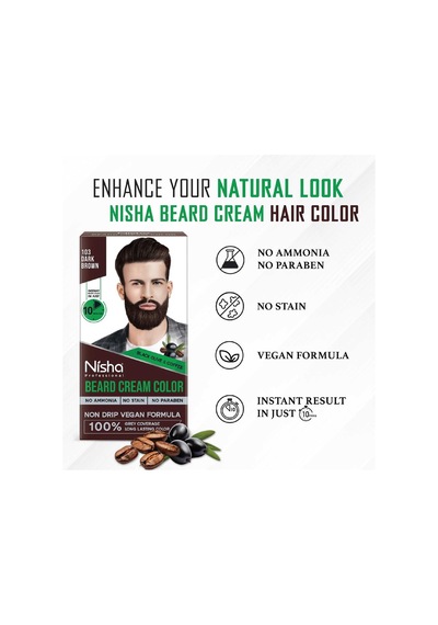 Sakal Boyama Seti 60ml,10dk Bekleme Süresi Amonyak Paraben İcermez,cilde Leke Yapmaz Dark Brown