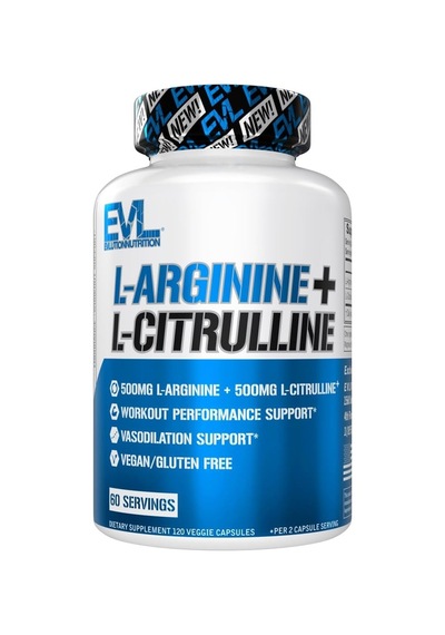 Evlution L-arginine + L-citrulline Nitrix Oxide 120 ...