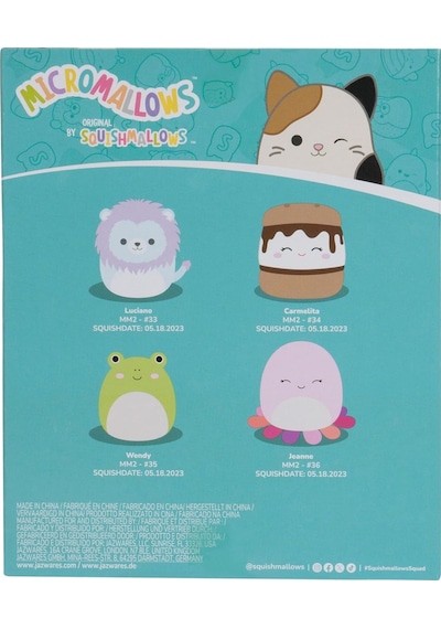 Micromallows Squishmallows Mini Yumuşak Peluş Oyuncak 4 Lü Figür Seti - 6 Cm - Model - 1 Çok Renkli