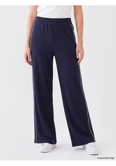 Lcw Modest Lacivert Şerit Detaylı Soft Touch Kadın Eşofman Altı