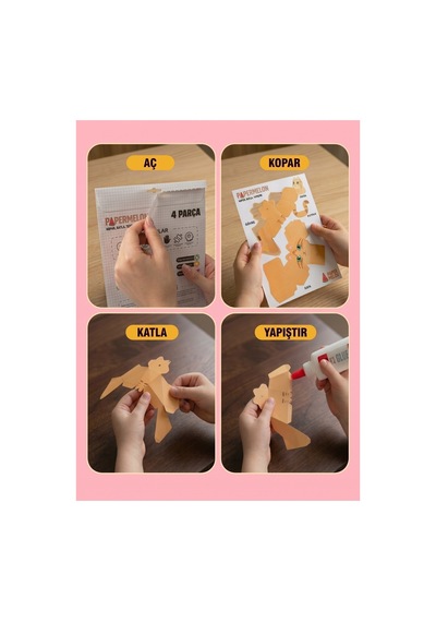 Sevimli Robatlar Origami Seti, Kağıt Katlama Seti Paper Craft, Ebeveyn Çocuk Aktivitesi