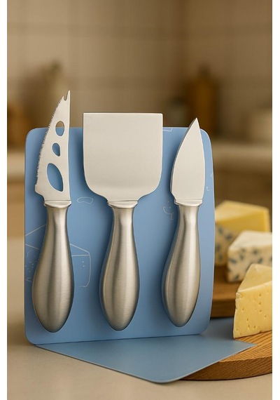 Zhltools Inox Peynir Bıçağı Seti - Tereyağı Bıçağı Kahvaltı Seti Profesyonel Tasarım 304 Paslanmaz Çelik Gümüş