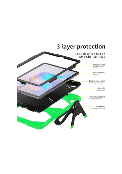 Newface Samsung Galaxy Uyumlu T500 Tab A7 10.4 Kılıf Griffin Tablet Kapak Semeglbl - 6 - Yeşil