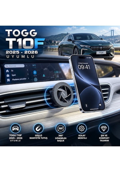 Togg T10f 2025 Ve Sonrası Araç Içi Premium Telefon Tutucu - Araba Telefon Tutacağı Havalandırma Için