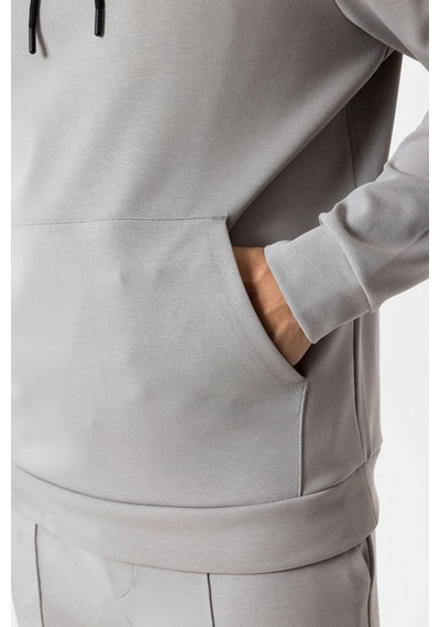 Backandbond Gri Regular Fit Pamuklu Kapüşonlu Sweatshirt Açık Gri
