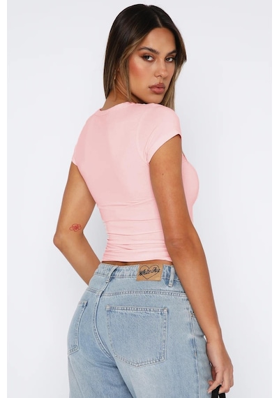 Madmext Pembe Basic Kadın Tişört Mg2012-pembe Pembe
