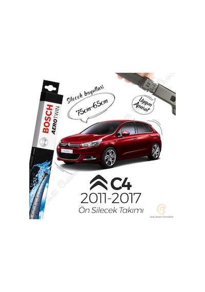 Citroen C4 Muz Silecek Takımı 2011-2017 Bosch Aerotwin