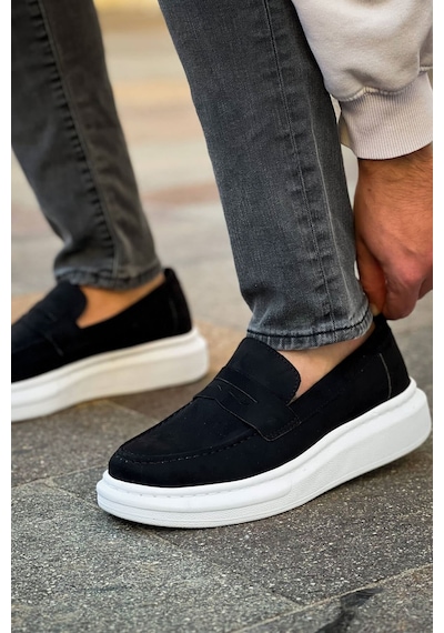 Roof Atelier Erkek Siyah Süet Loafer Ayakkabı - 615 - Lüx Süet Siyah