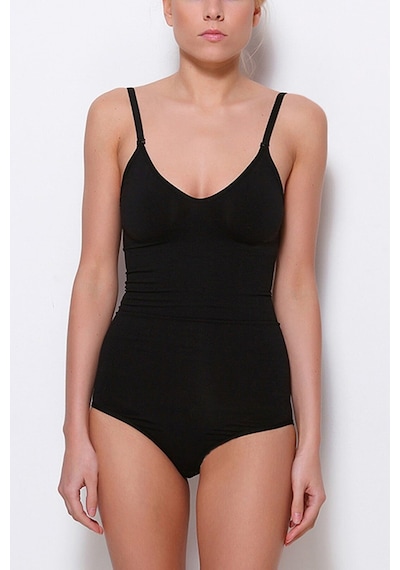 Anında Incelme Ince Askılı Çıtçıtlı Body Korse Siayh