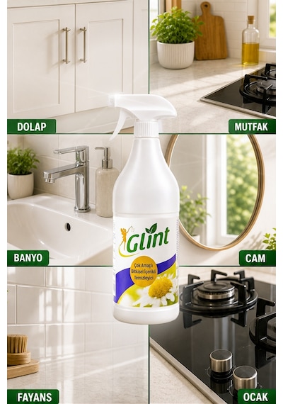 Glint Çok Amaçlı Bitkisel İçerikli Temizleyici Yağ Çözücü Ve Kireç Sökücü Tekli